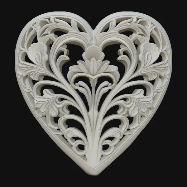 Floral Bloom Heart Pendant Design 1