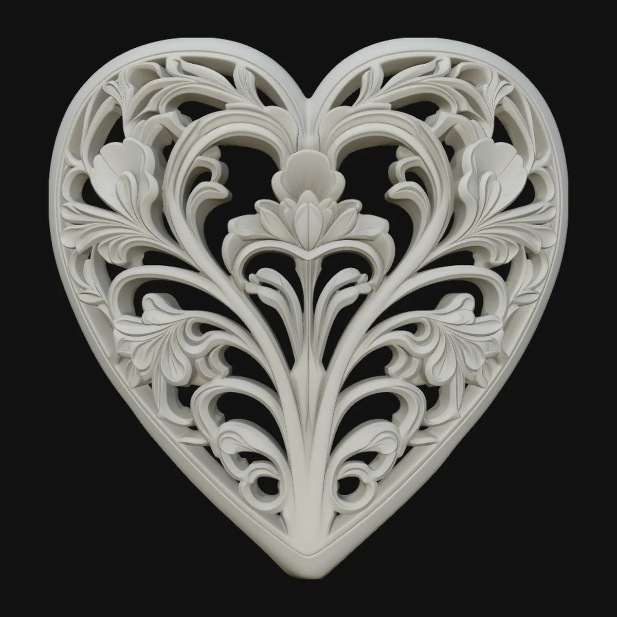 Floral Bloom Heart Pendant Design 1