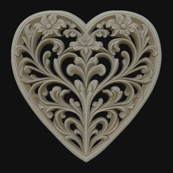Floral Bloom Heart Pendant Design 2