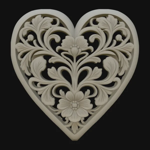 Floral Bloom Heart Pendant Design 4