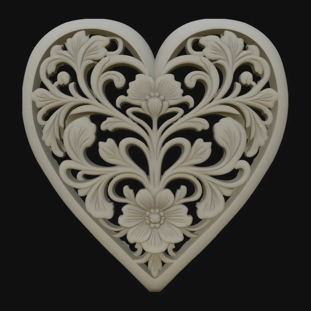 Floral Bloom Heart Pendant Design 4
