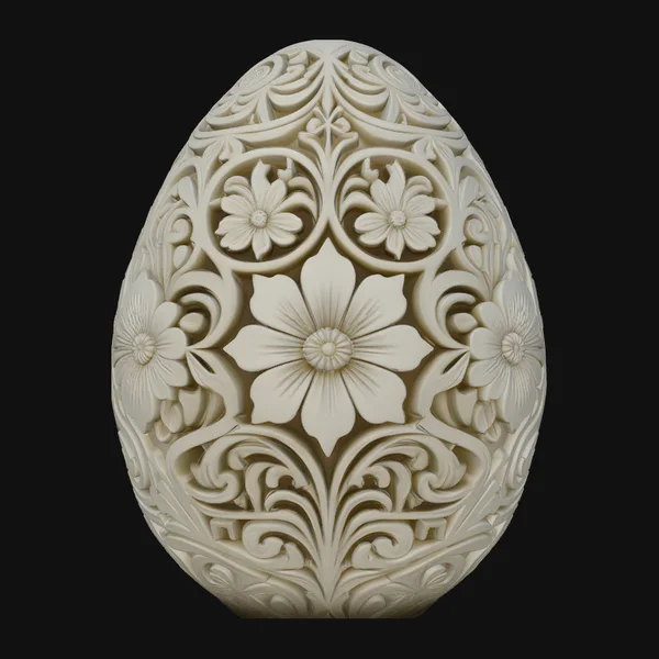 Floral Carved Easter Egg Design 2