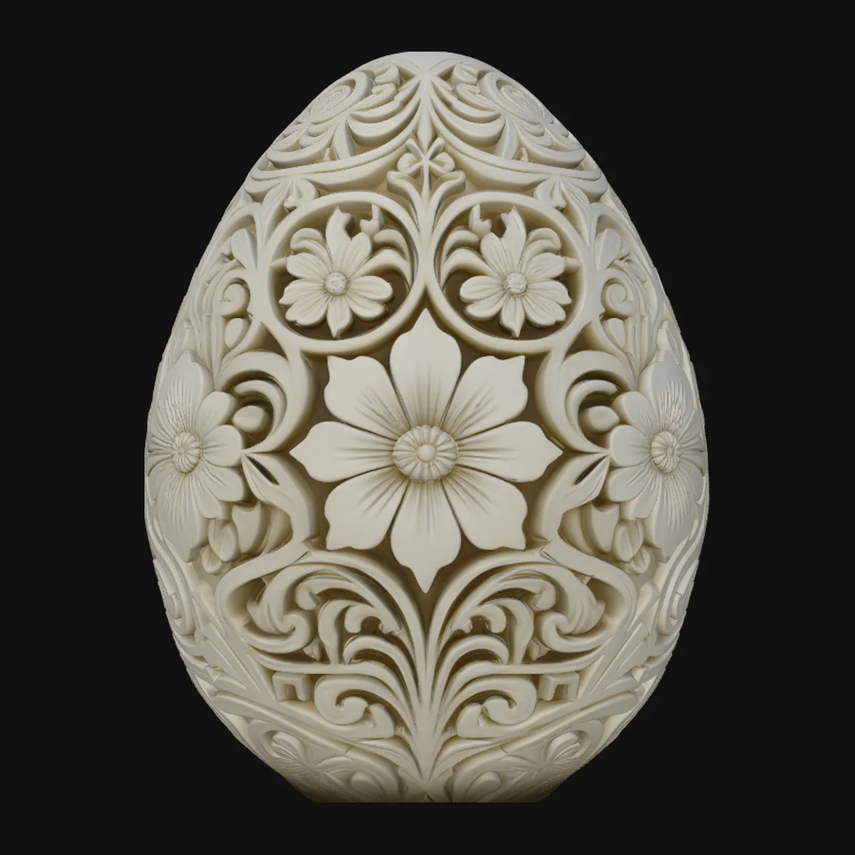 Floral Carved Easter Egg Design 2