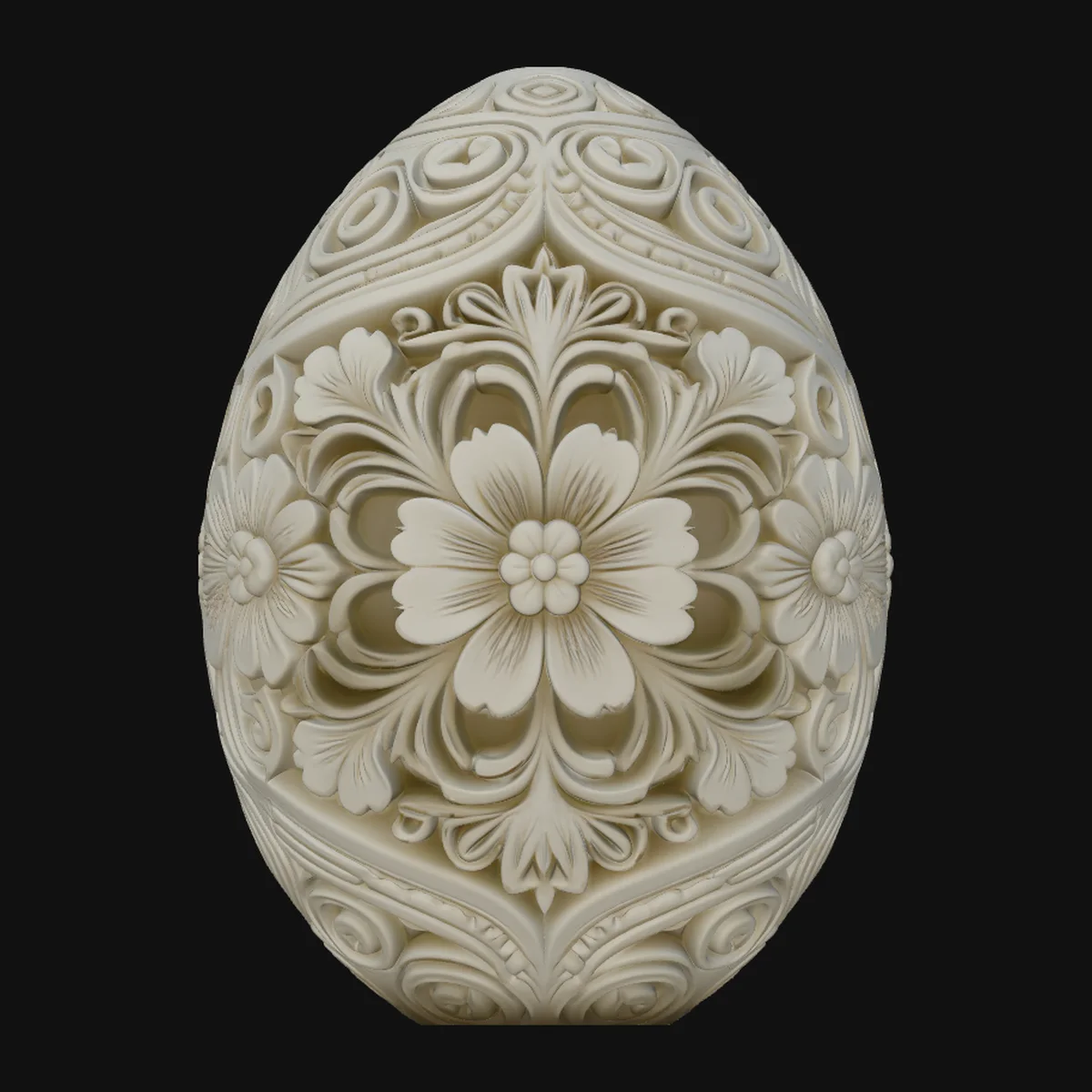 Floral Carved Easter Egg Design 3