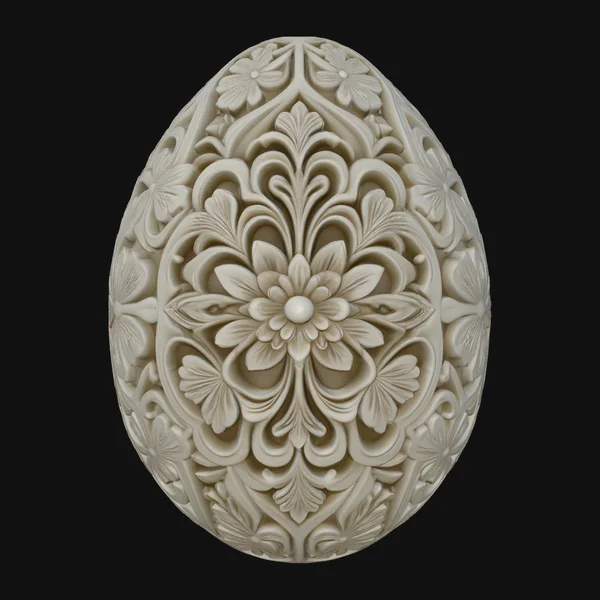 Floral Carved Easter Egg Design 4