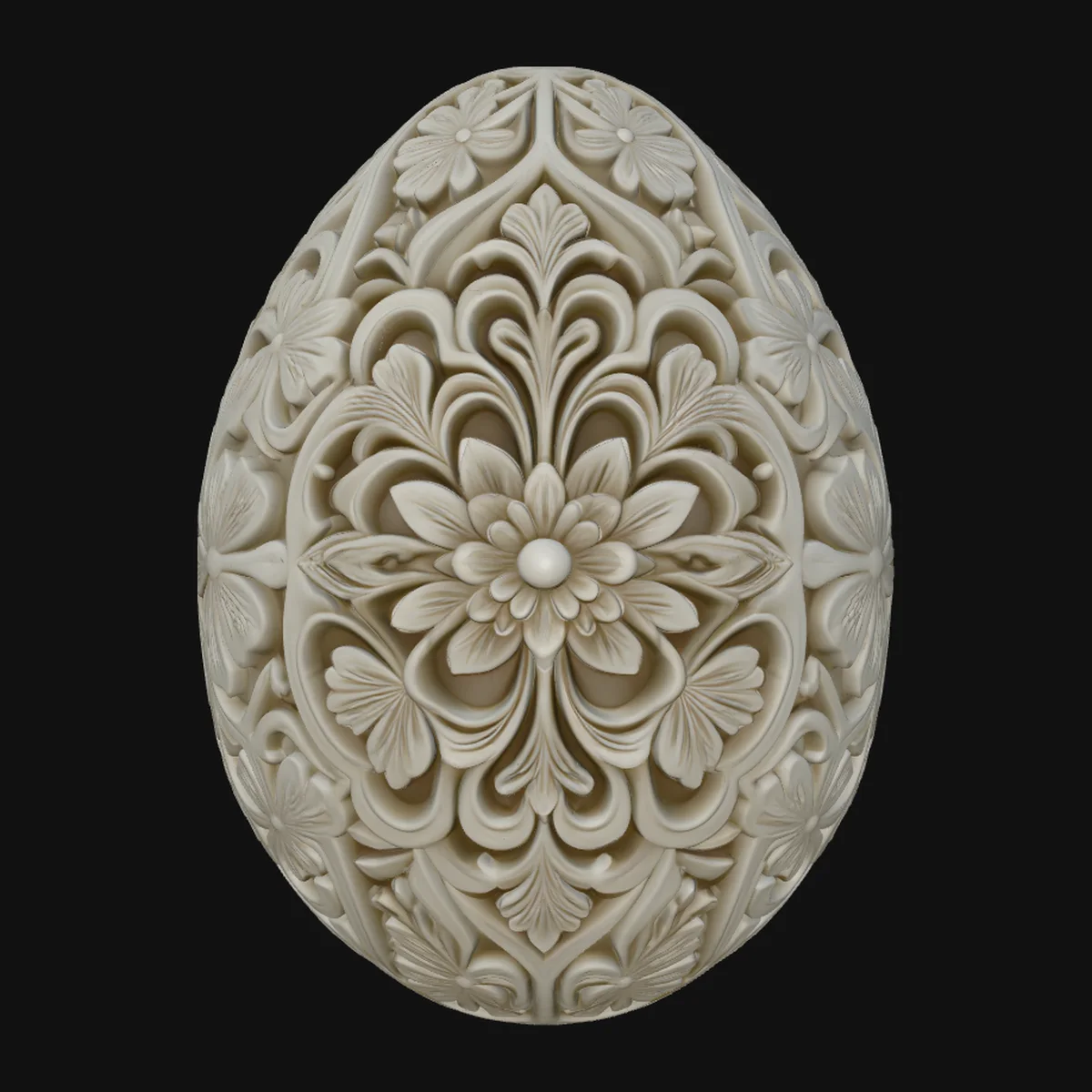 Floral Carved Easter Egg Design 4