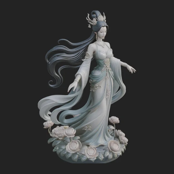 Flying Celestial Fairy Statue Design 1