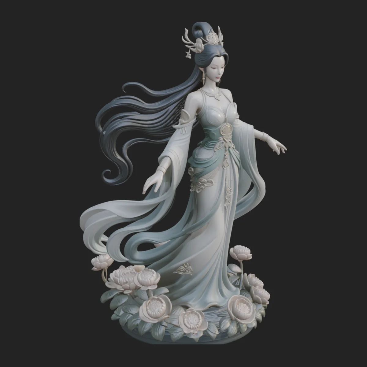 Flying Celestial Fairy Statue Design 1