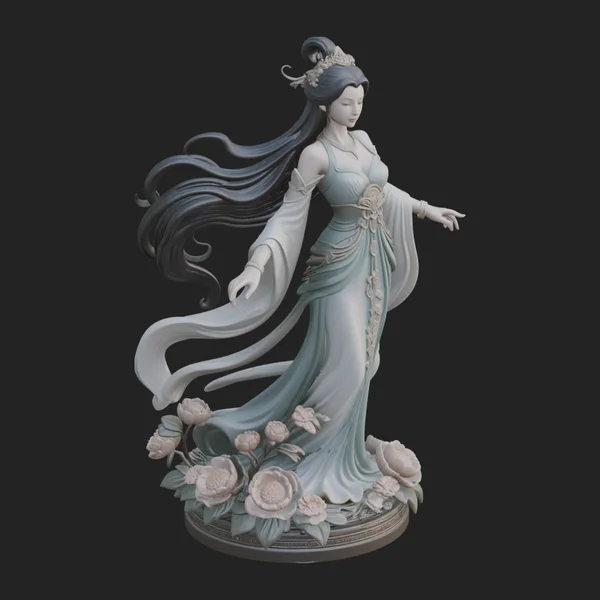Flying Celestial Fairy Statue Design 2