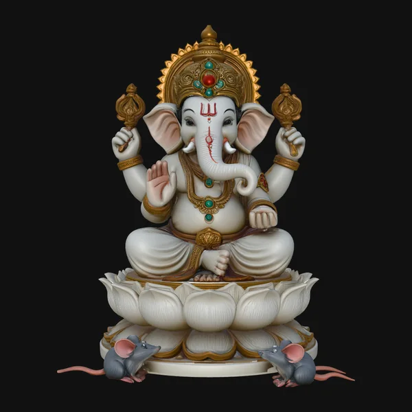 Ganesha with Mice Statue Design 3