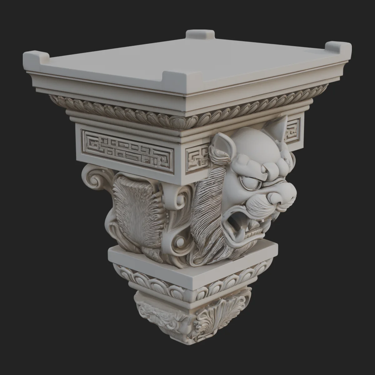 Gargoyle Column Capital Model Design 2