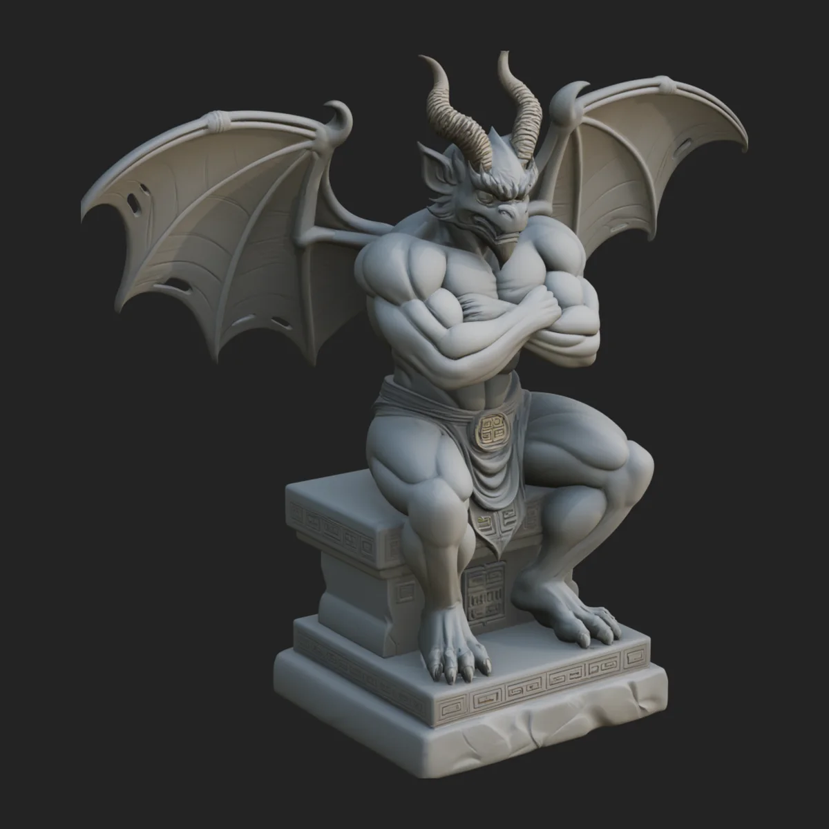 Gargoyle on Pedestal Statue Design 1