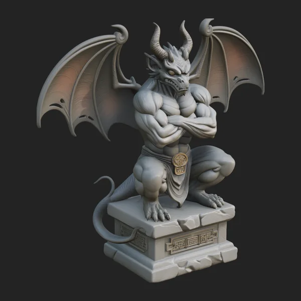 Gargoyle on Pedestal Statue Design 2