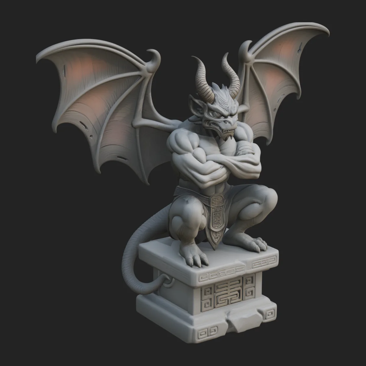 Gargoyle on Pedestal Statue Design 3