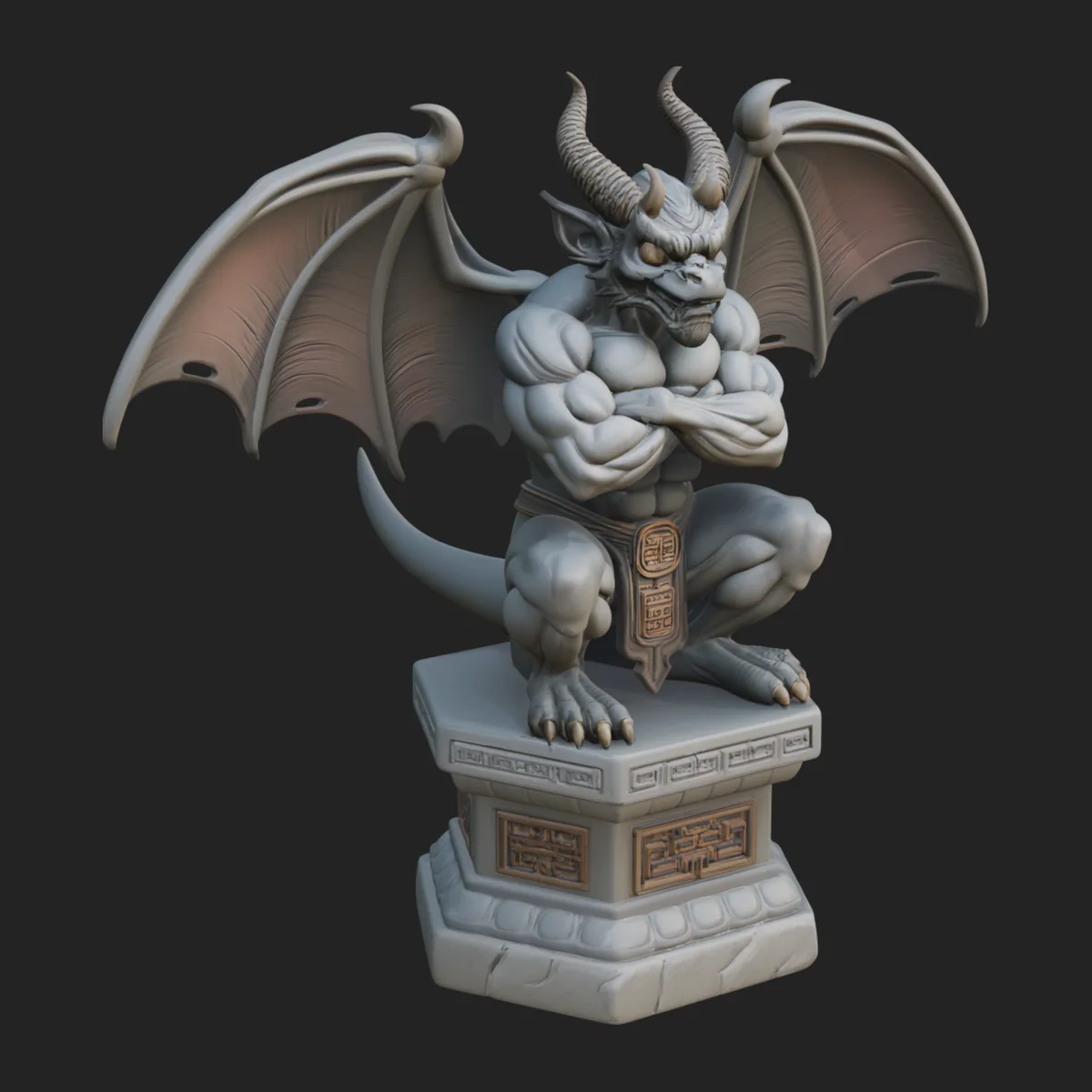 Gargoyle on Pedestal Statue Design 4