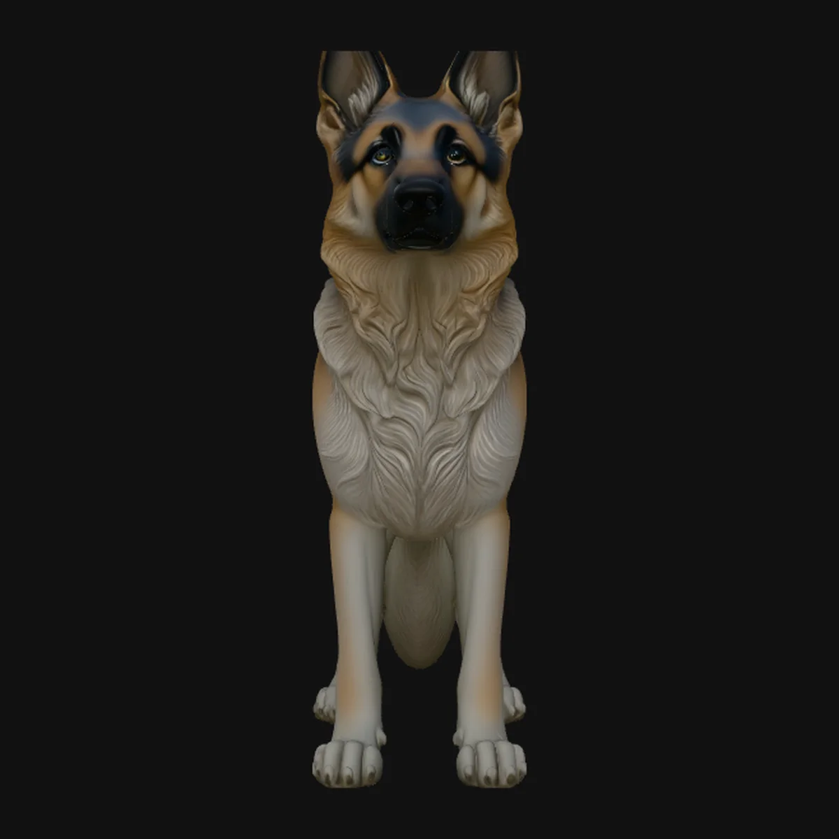 German Shepherd Dog Statue Design 1