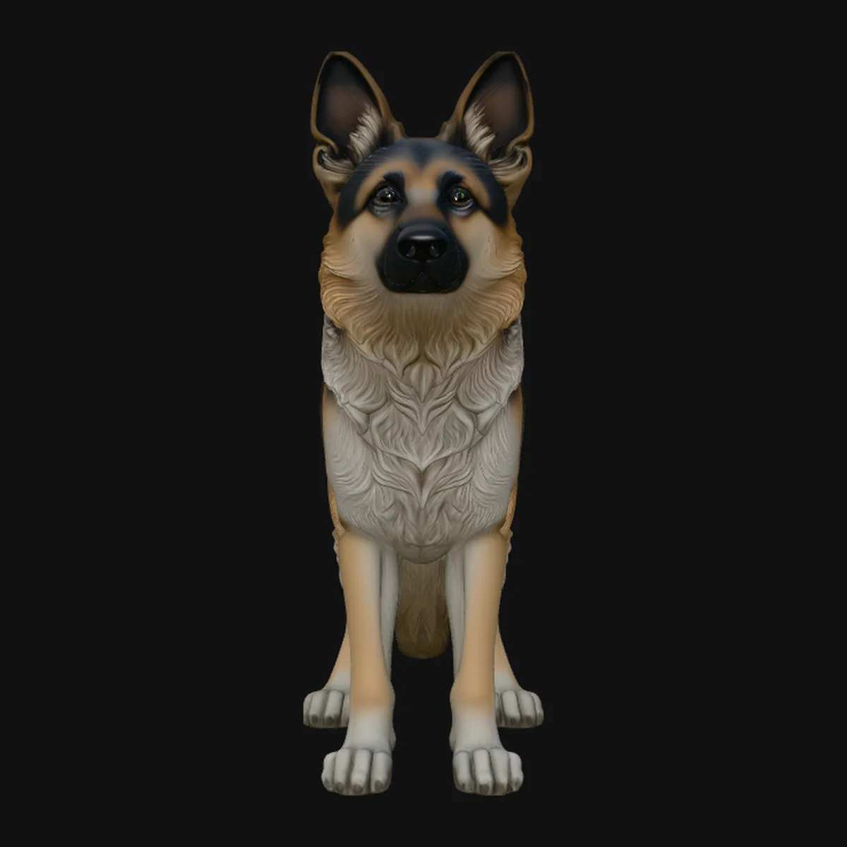German Shepherd Dog Statue Design 4