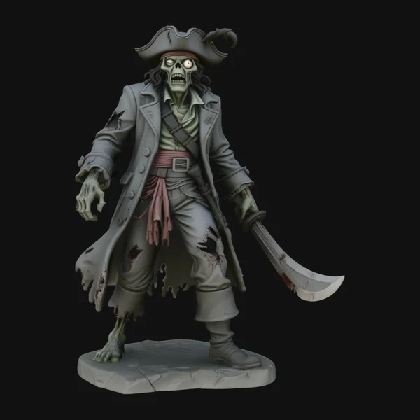 Ghost Pirate Captain Statue Design 1