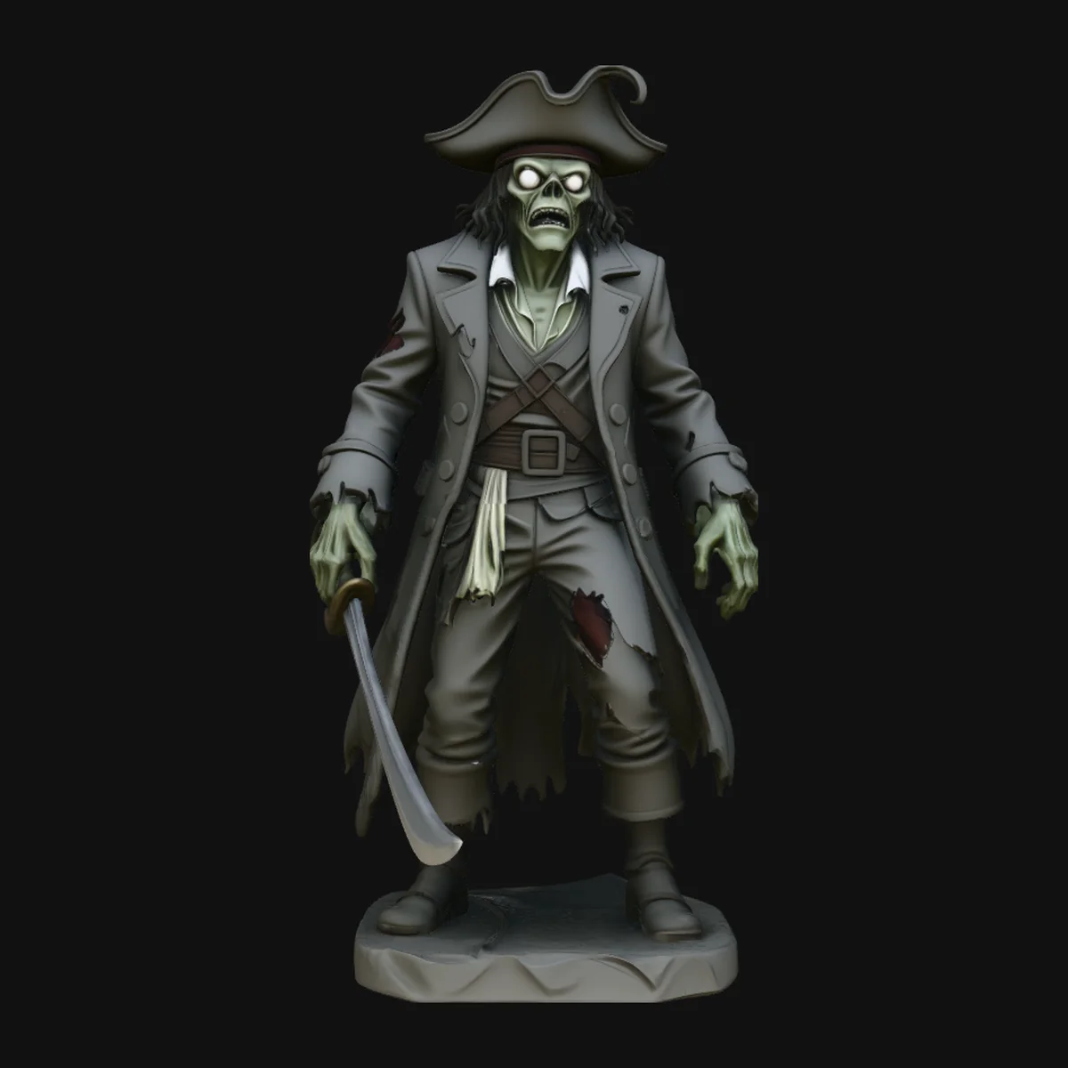 Ghost Pirate Captain Statue Design 2