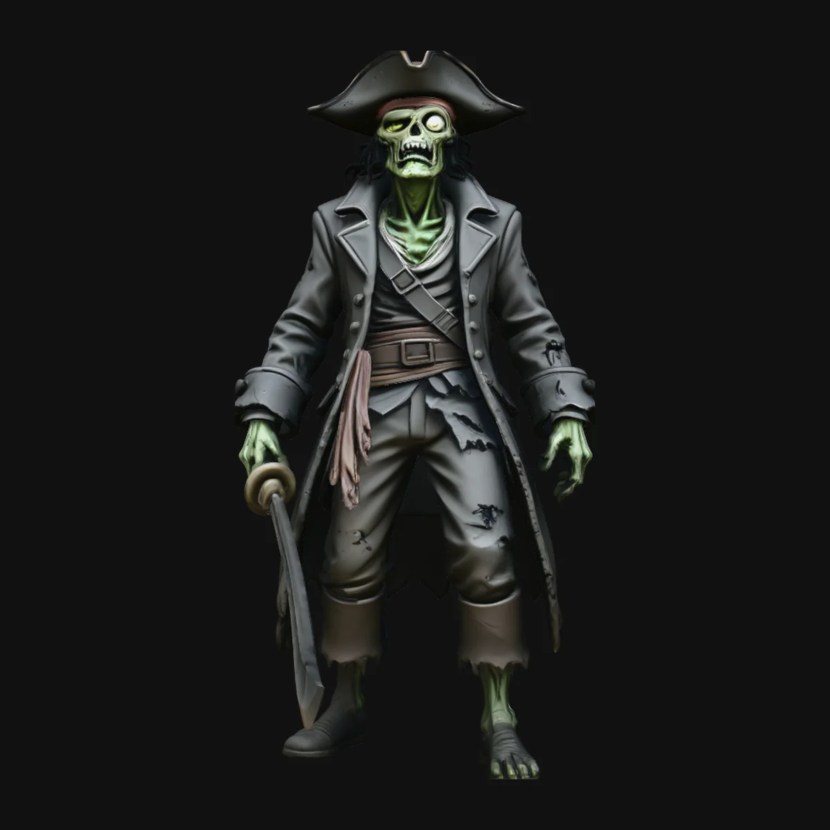 Ghost Pirate Captain Statue Design 3
