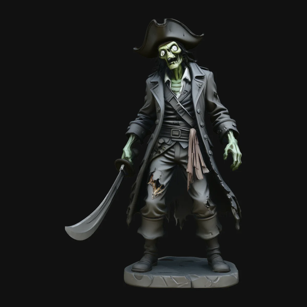 Ghoulish Pirate Captain Statue