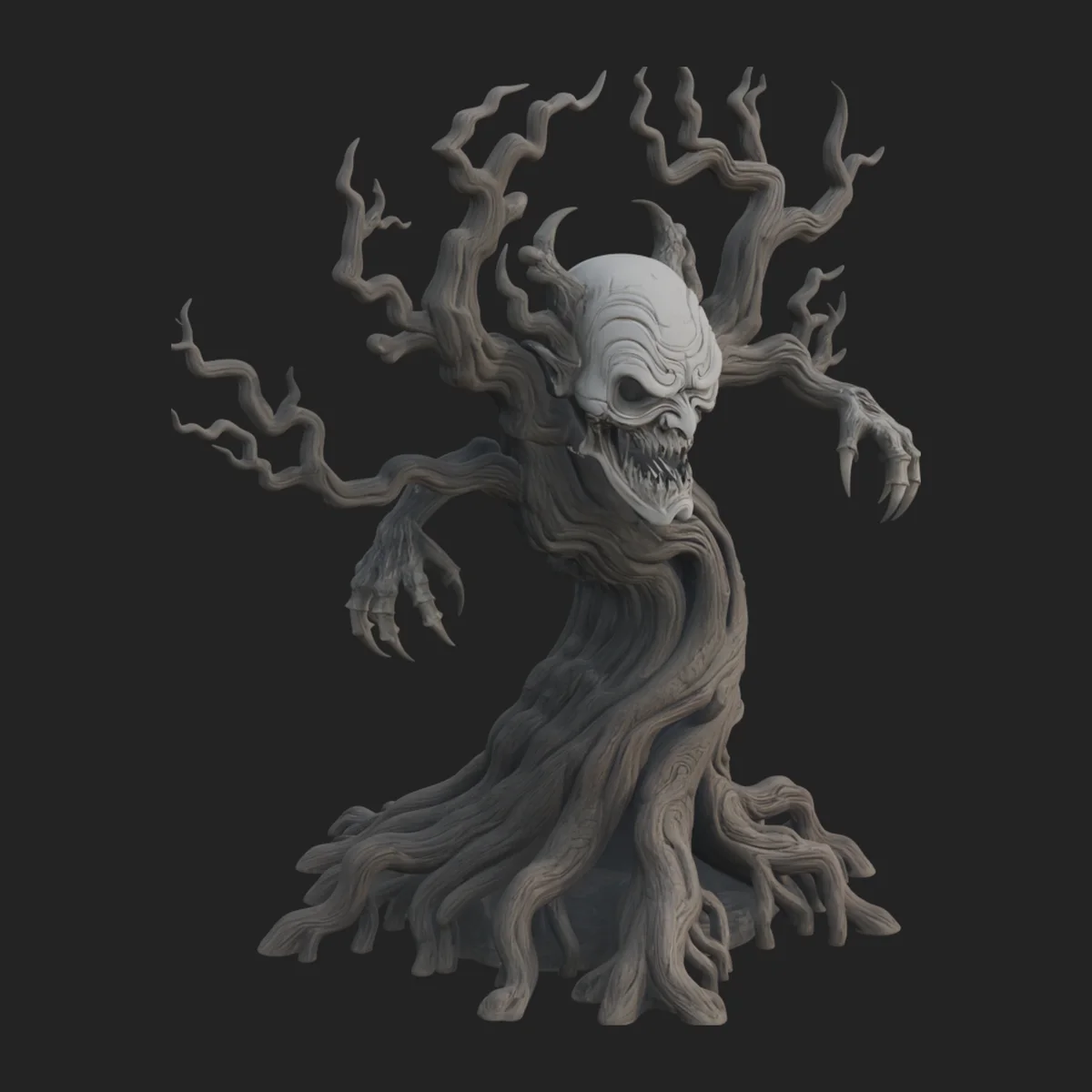 Gnarled Tree Creature Statue Design 2