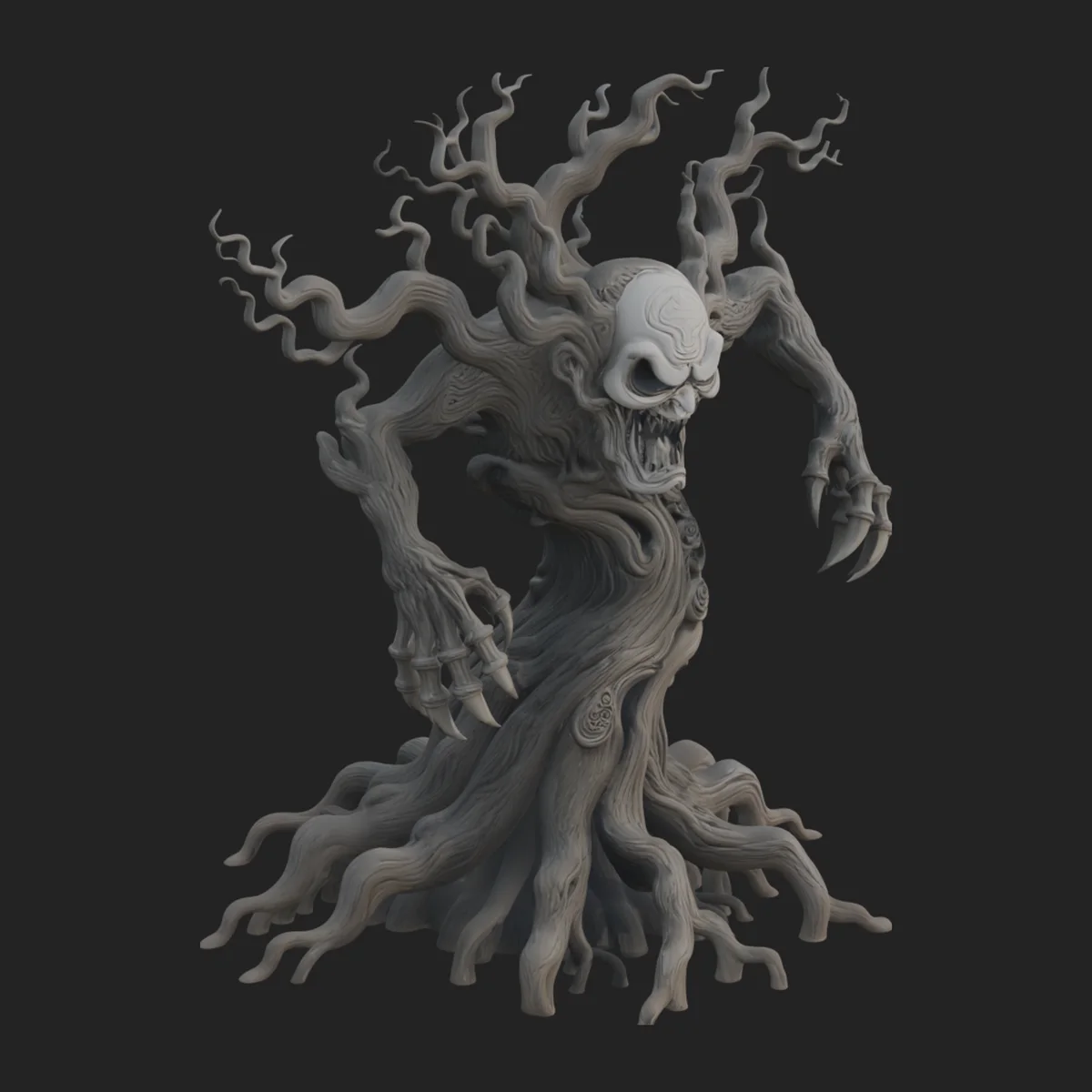 Gnarled Tree Creature Statue Design 3