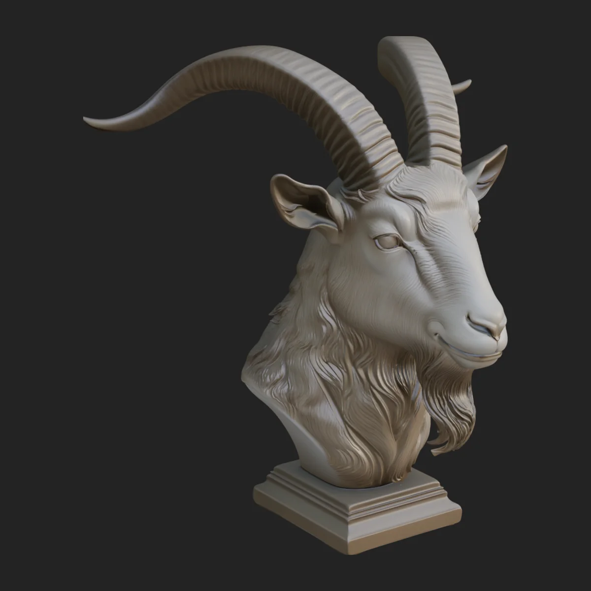 Goat Head Bust Statue Design 1