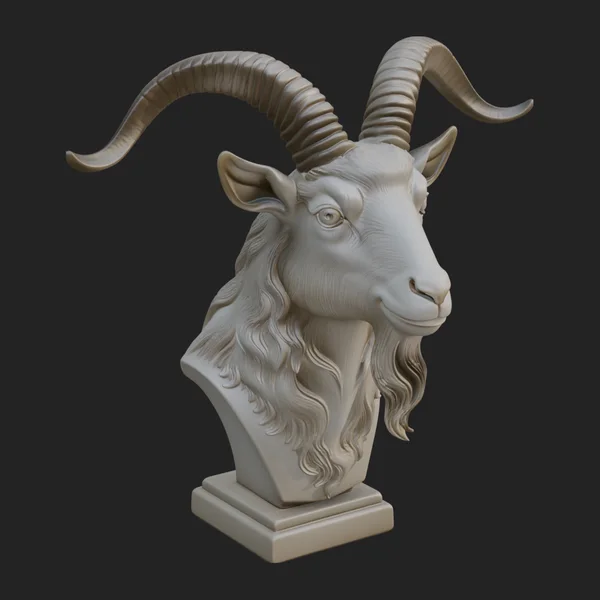 Goat Head Bust Statue Design 2