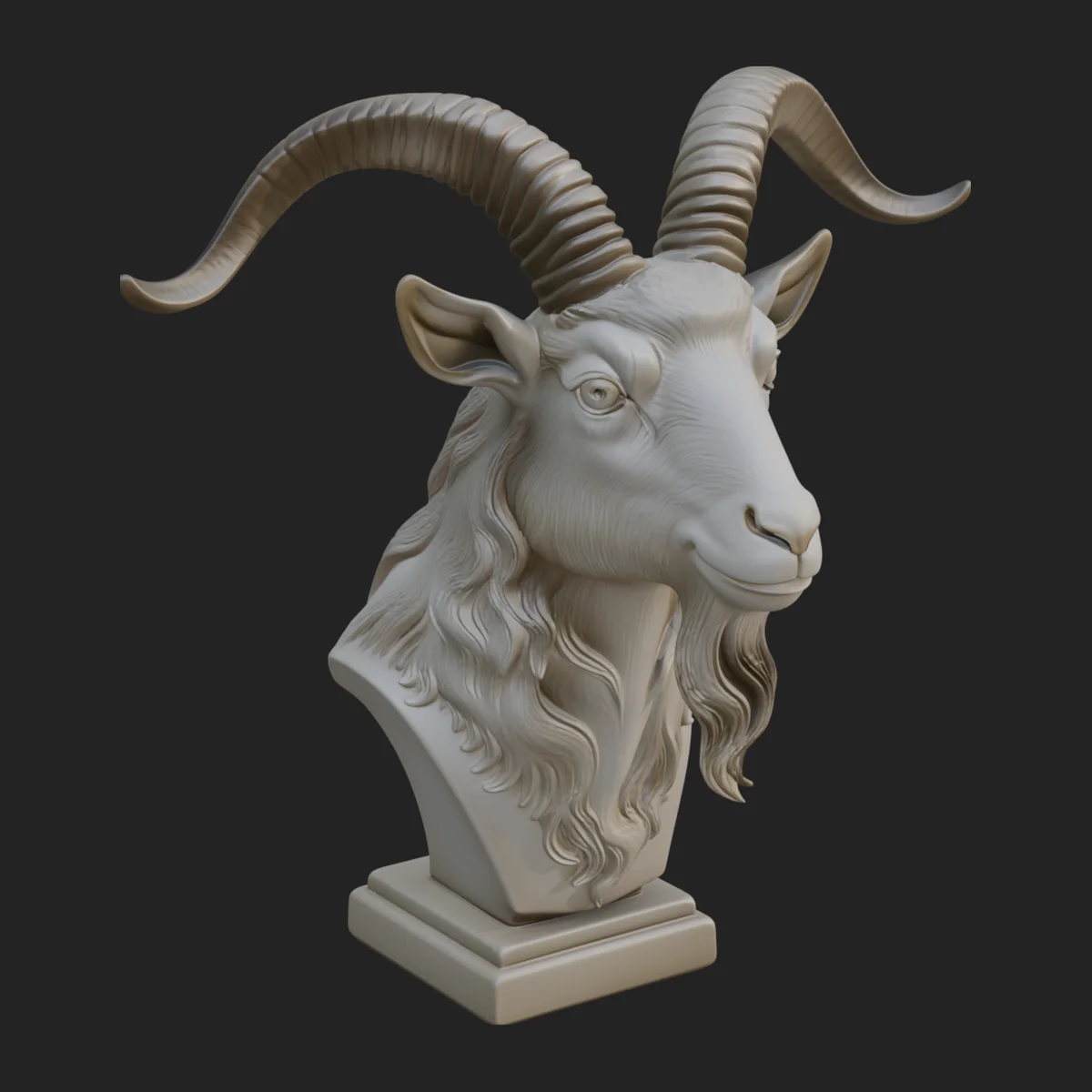 Goat Head Bust Statue Design 2