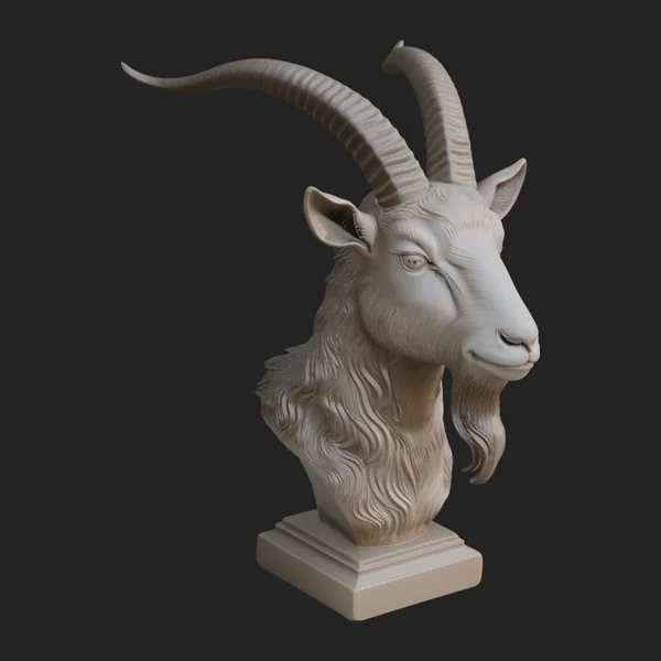Goat Head Bust Statue Design 3