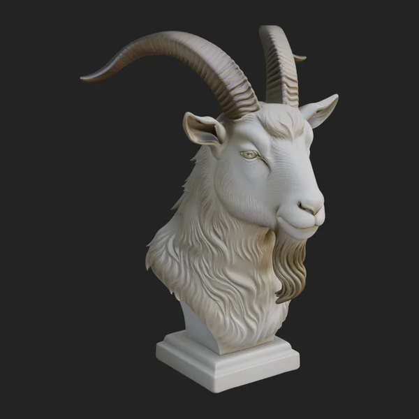 Goat Head Bust Statue Design 4