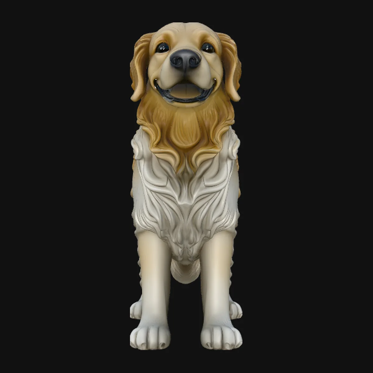 Golden Retriever Dog Statue Design 3