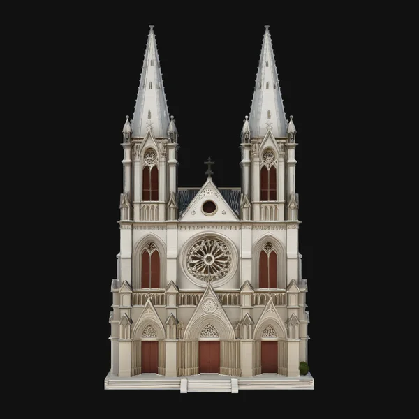 Gothic Cathedral Facade Model Design 1