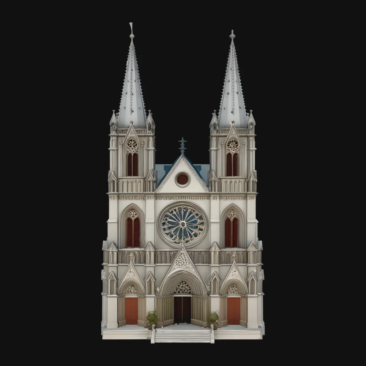 Gothic Cathedral Facade Model Design 2