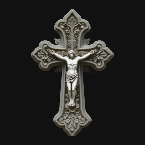 Gothic Filigree Crucifix Statue Design 1