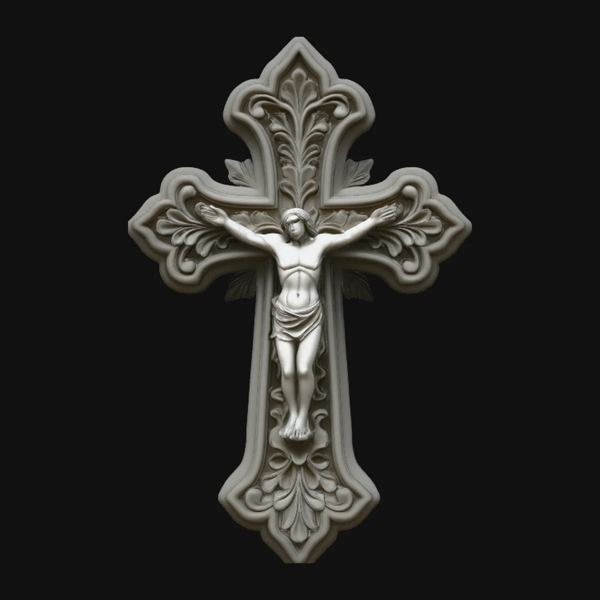 Gothic Filigree Crucifix Statue Design 1