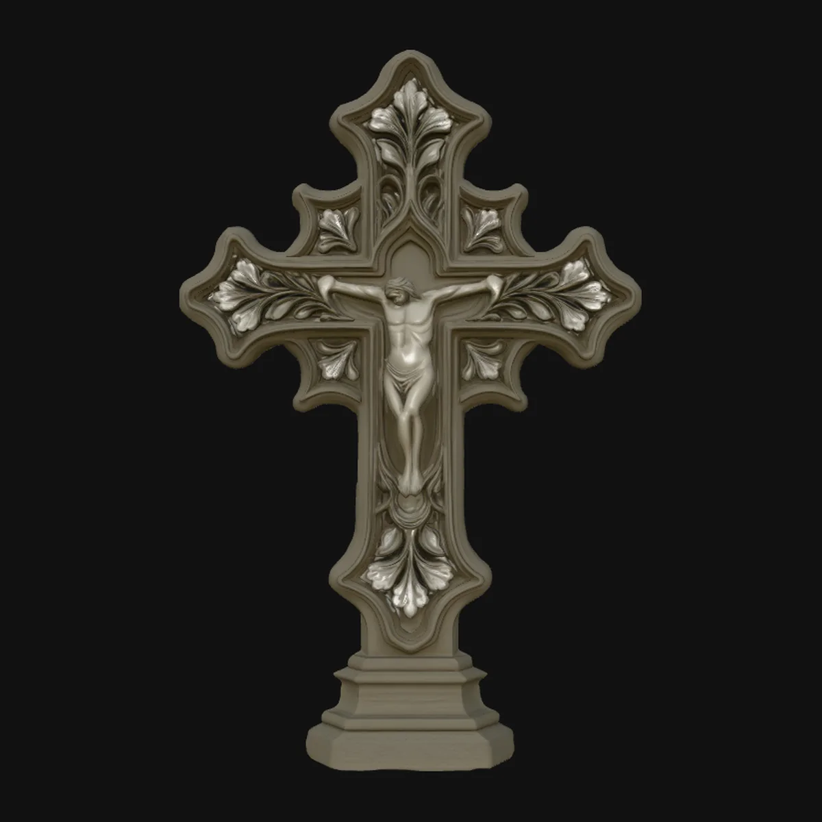 Gothic Filigree Crucifix Statue Design 3