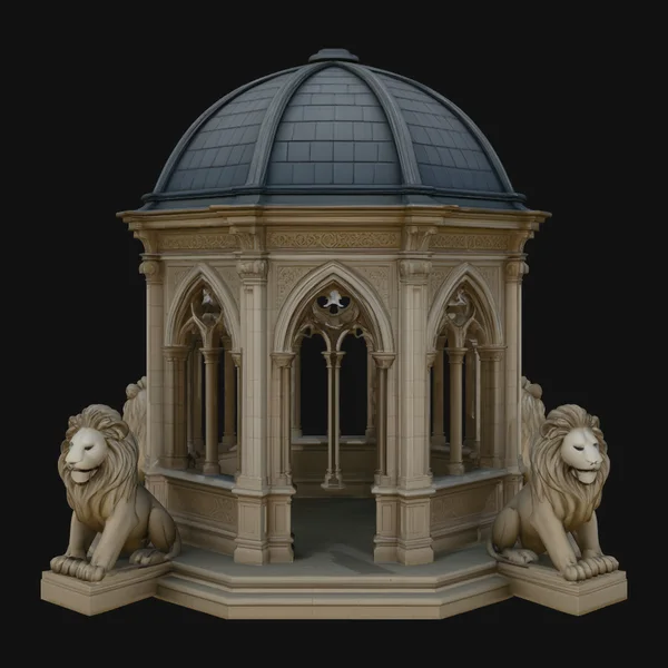 Gothic Lion Monument Model Design 3