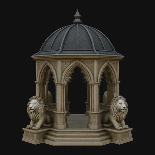 Gothic Lion Monument Model Design 4