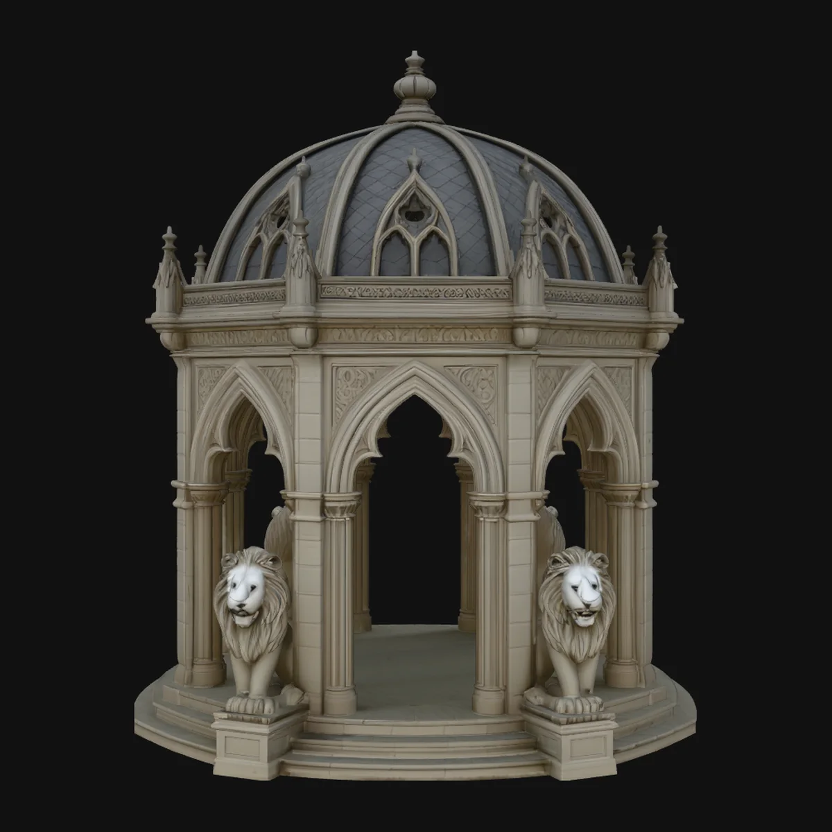 Gothic Lion Monument Model Design 5