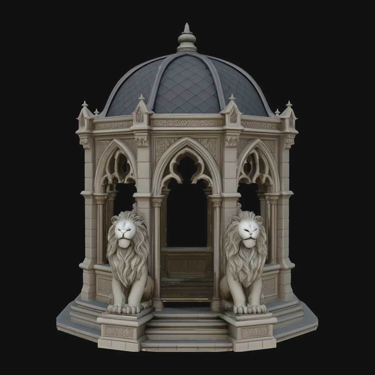 Gothic Lion Monument Model Design 6