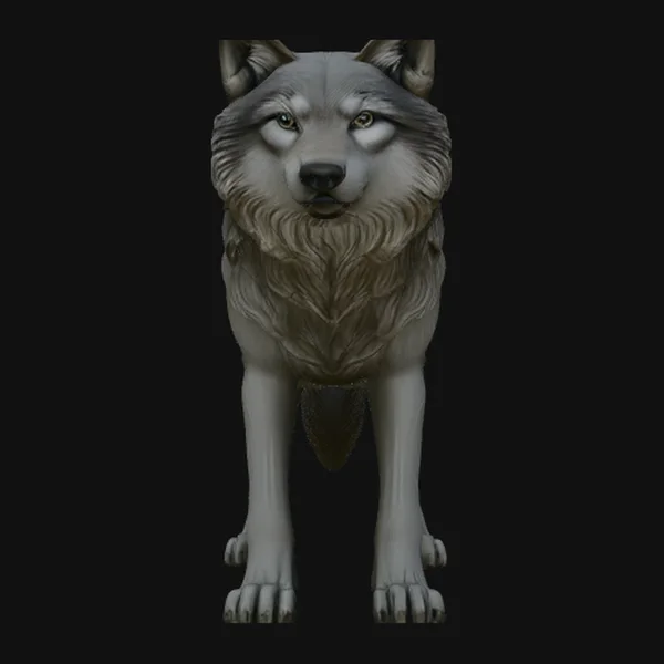 Gray Wolf Statue Design 1