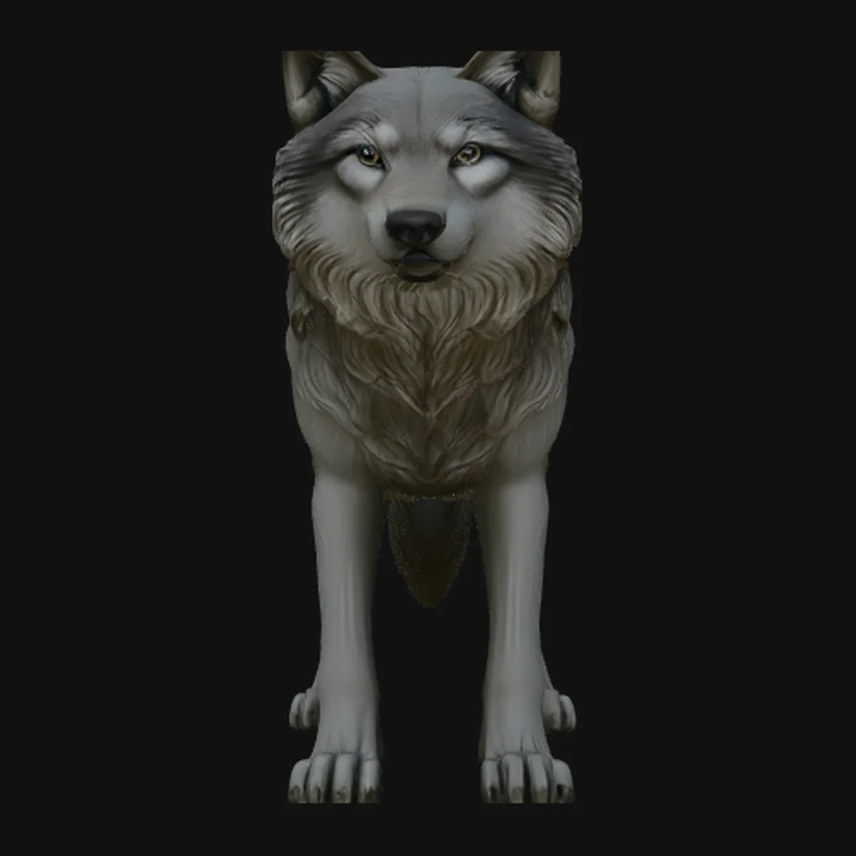 Gray Wolf Statue Design 1