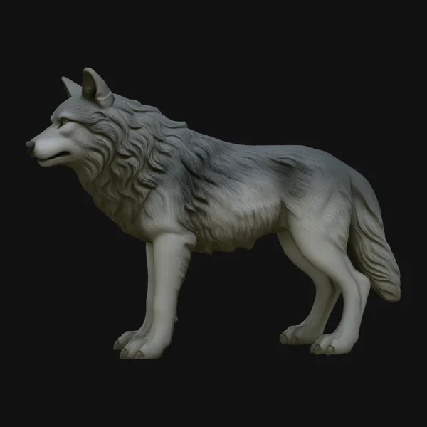 Gray Wolf Statue Design 3