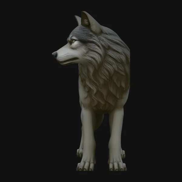 Gray Wolf Statue Design 4