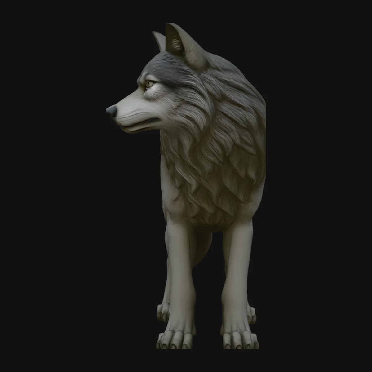 Gray Wolf Statue Design 4