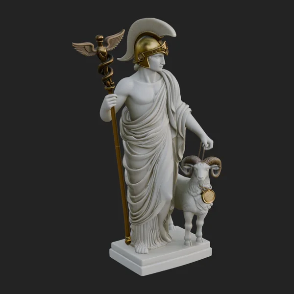Greek God with Ram Statue Design 2