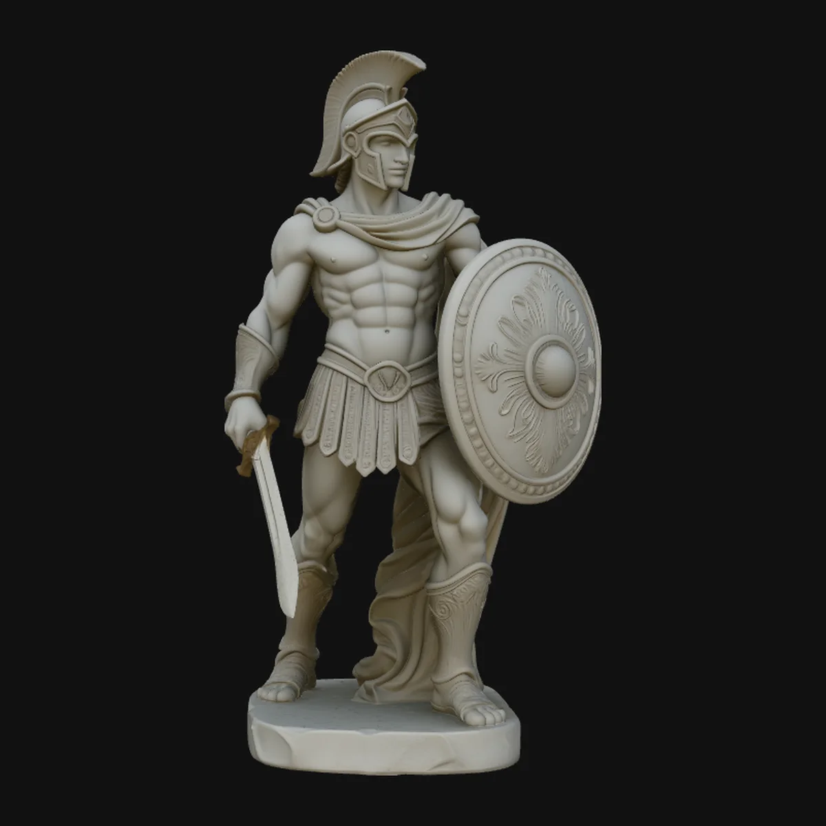 Greek Hoplite Warrior Statue Design 2