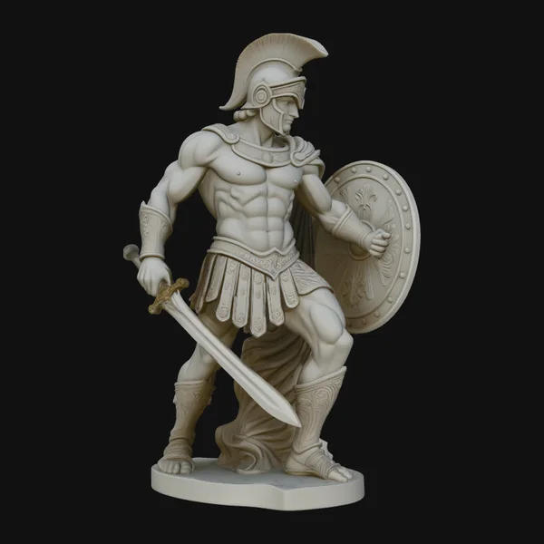 Greek Hoplite Warrior Statue Design 4